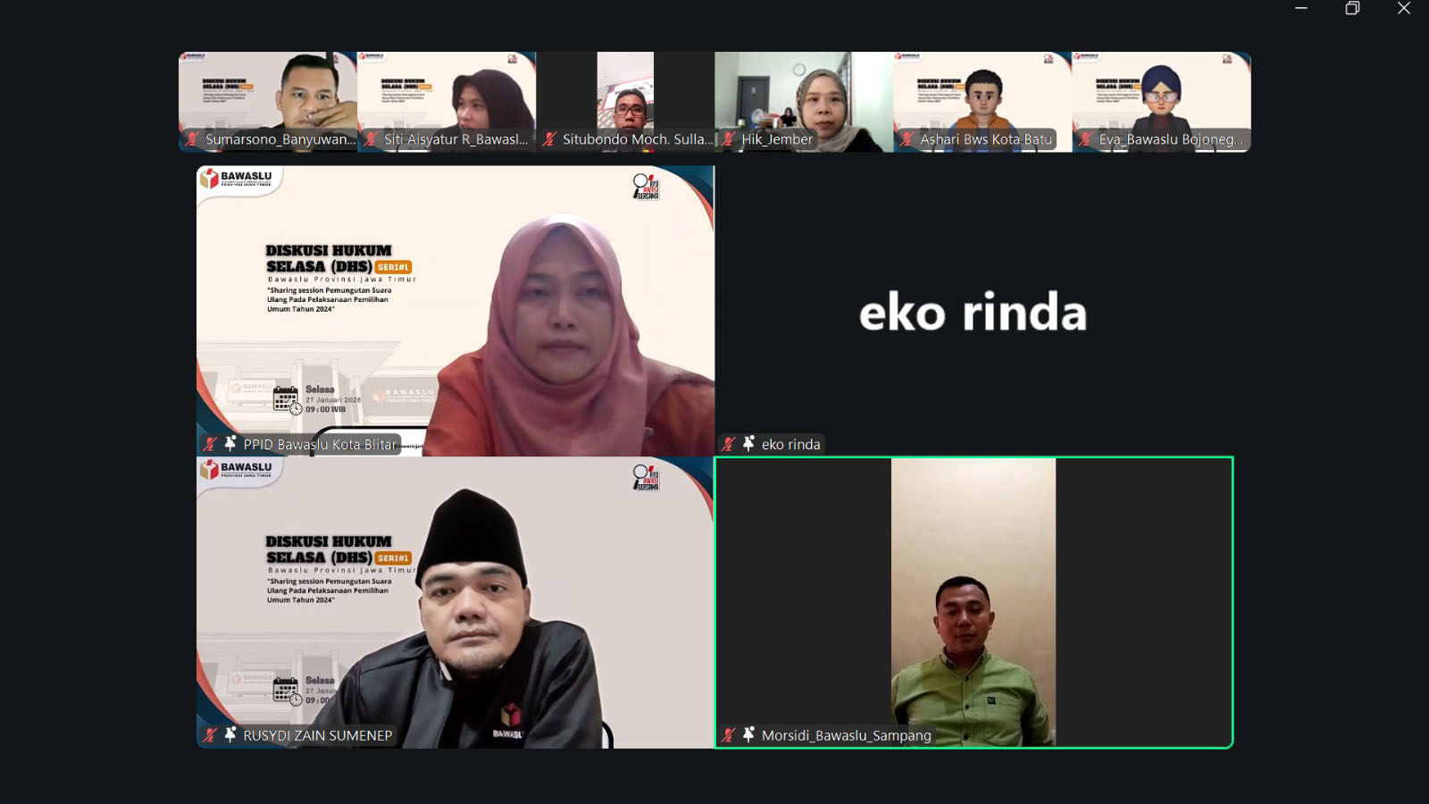 Perkuat Pemahaman Hukum PSU, Bawaslu Kabupaten Ngawi Ikuti Diskusi Hukum Selasa (DHS) Seri 1