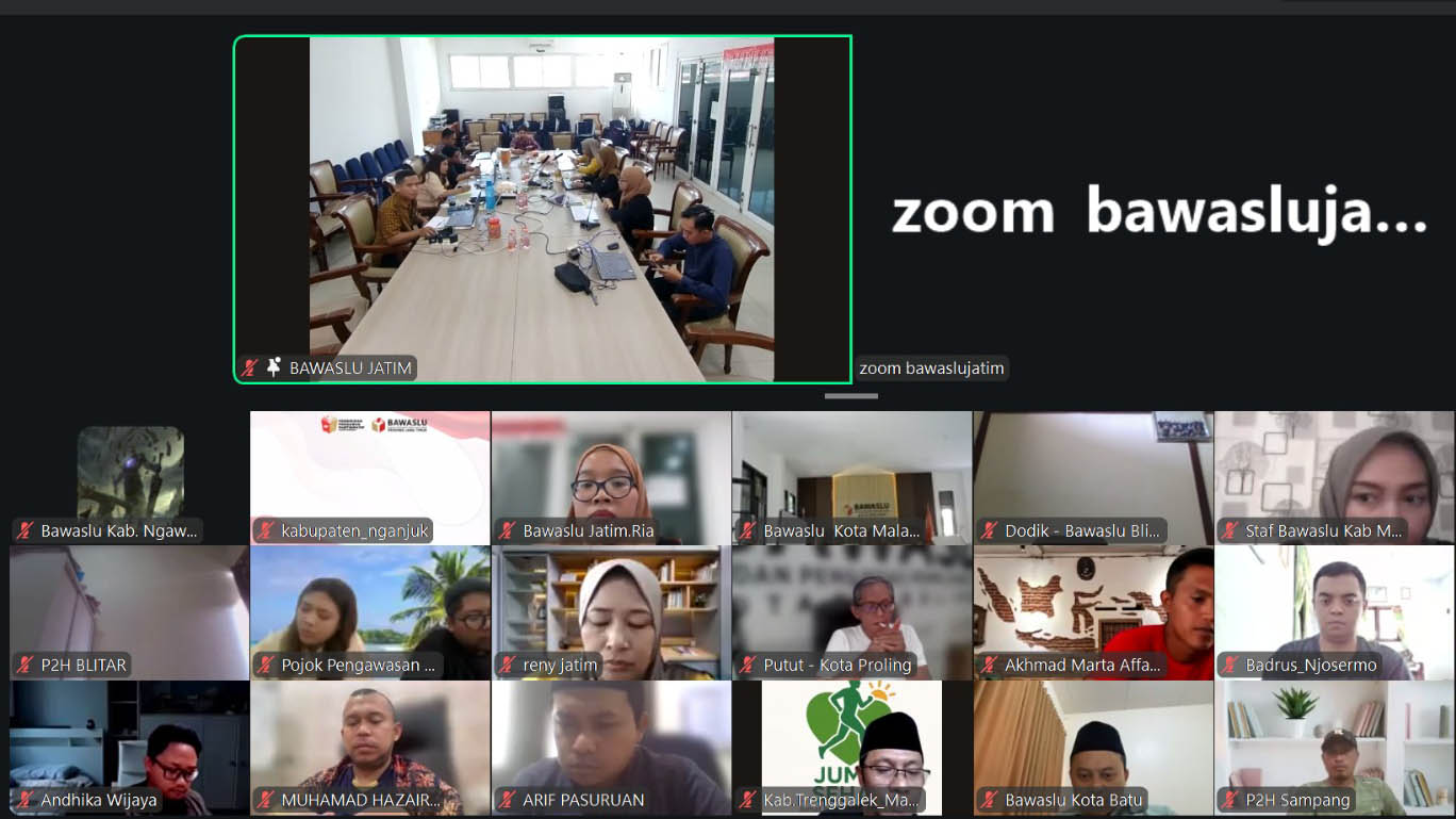 Perkuat Kualitas Pengawasan, Bawaslu Kabupaten Ngawi Ikuti Rakor Virtual Strategi Pengawasan PDPB 2026