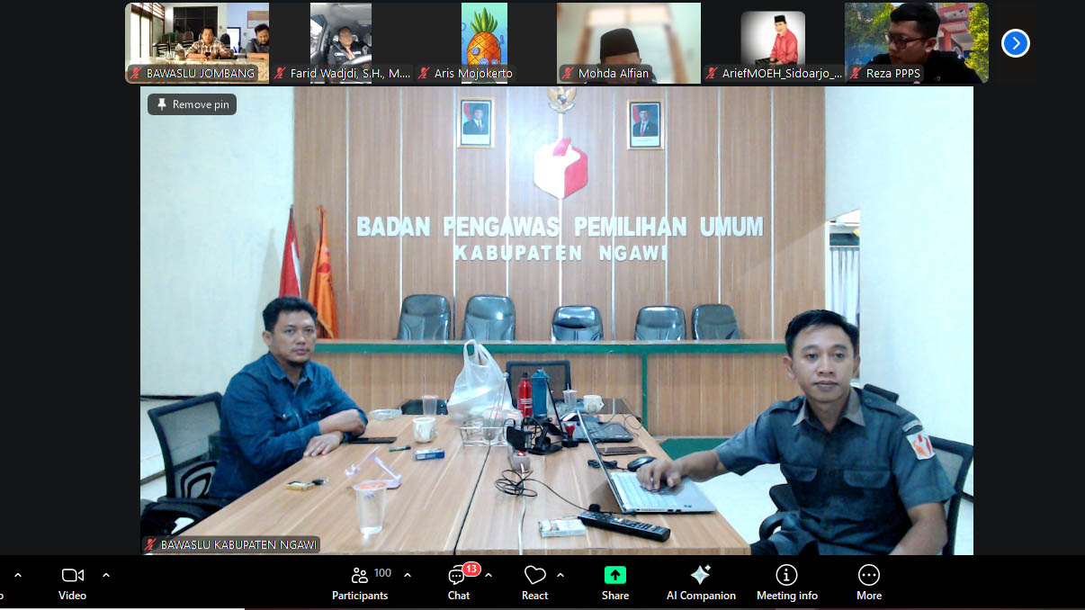 Perkuat Keamanan dan Publikasi Digital, Bawaslu Kabupaten Ngawi Ikuti Pelatihan Pengelolaan Website Pasca Unifikasi