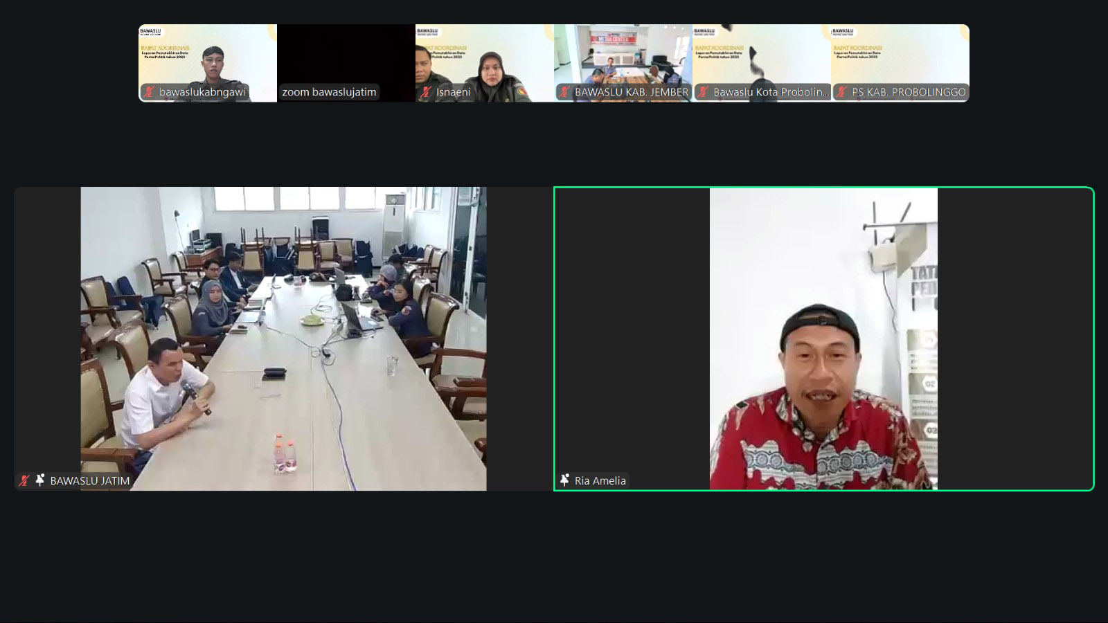 Bawaslu Kabupaten Ngawi Ikuti Rakor Laporan Pemutakhiran Data Partai Politik Tahun 2025