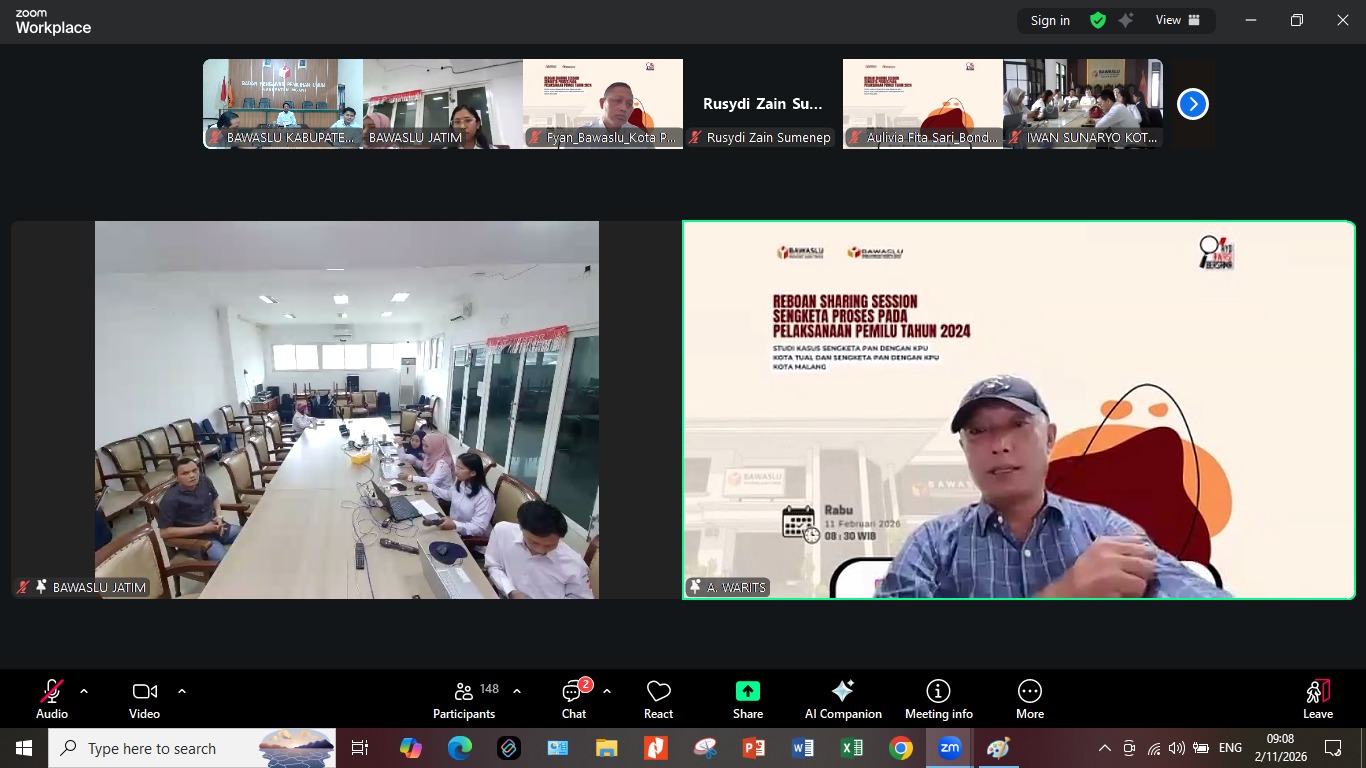 Bawaslu Ngawi Ikuti Sharing Session Sengketa Proses Pemilu 2024, Perkuat Kapasitas Penyelesaian Sengketa