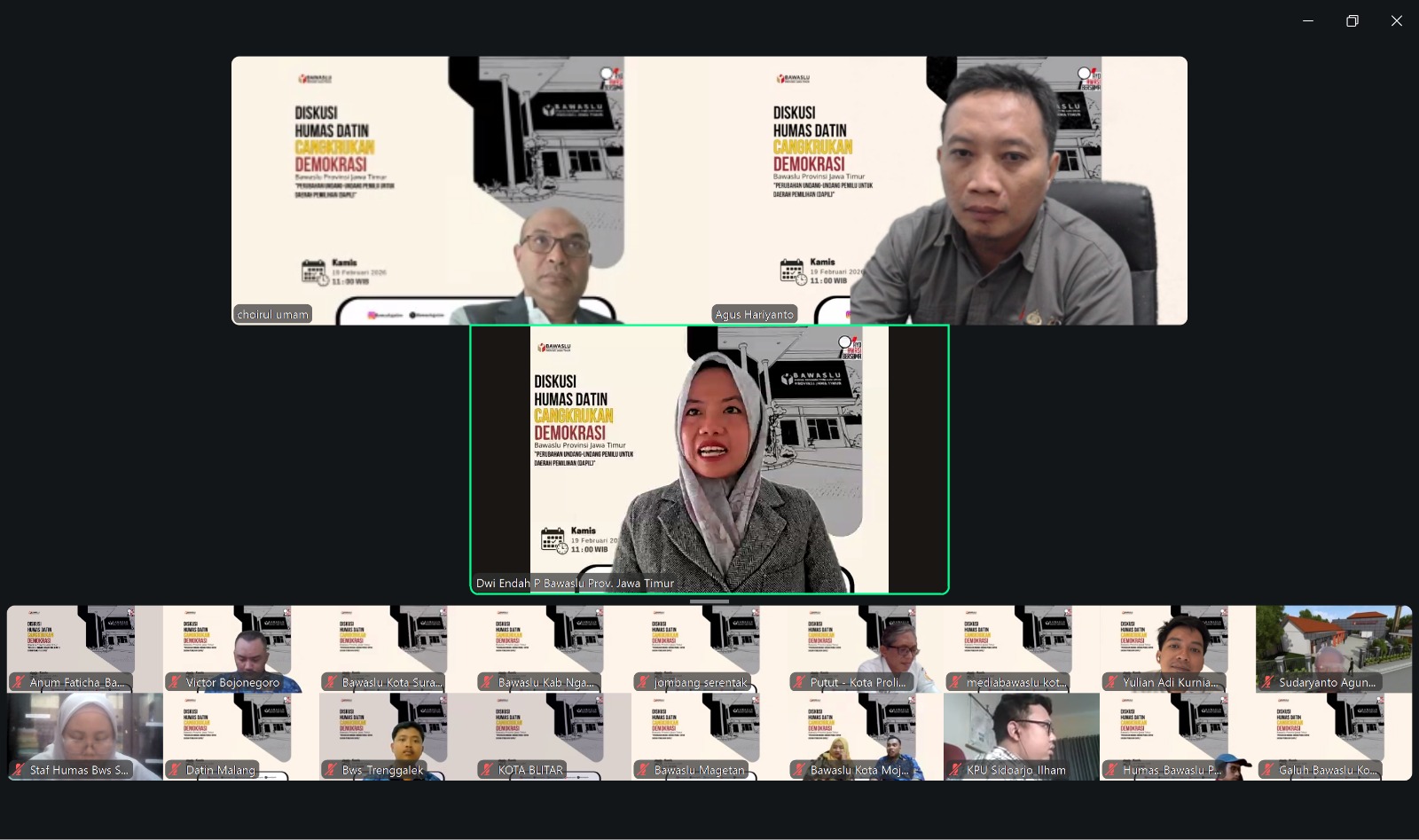 Cangkrukan Demokrasi 2026: Bawaslu dan KPU Jatim Kupas Tuntas Perubahan dan Penataan Dapil