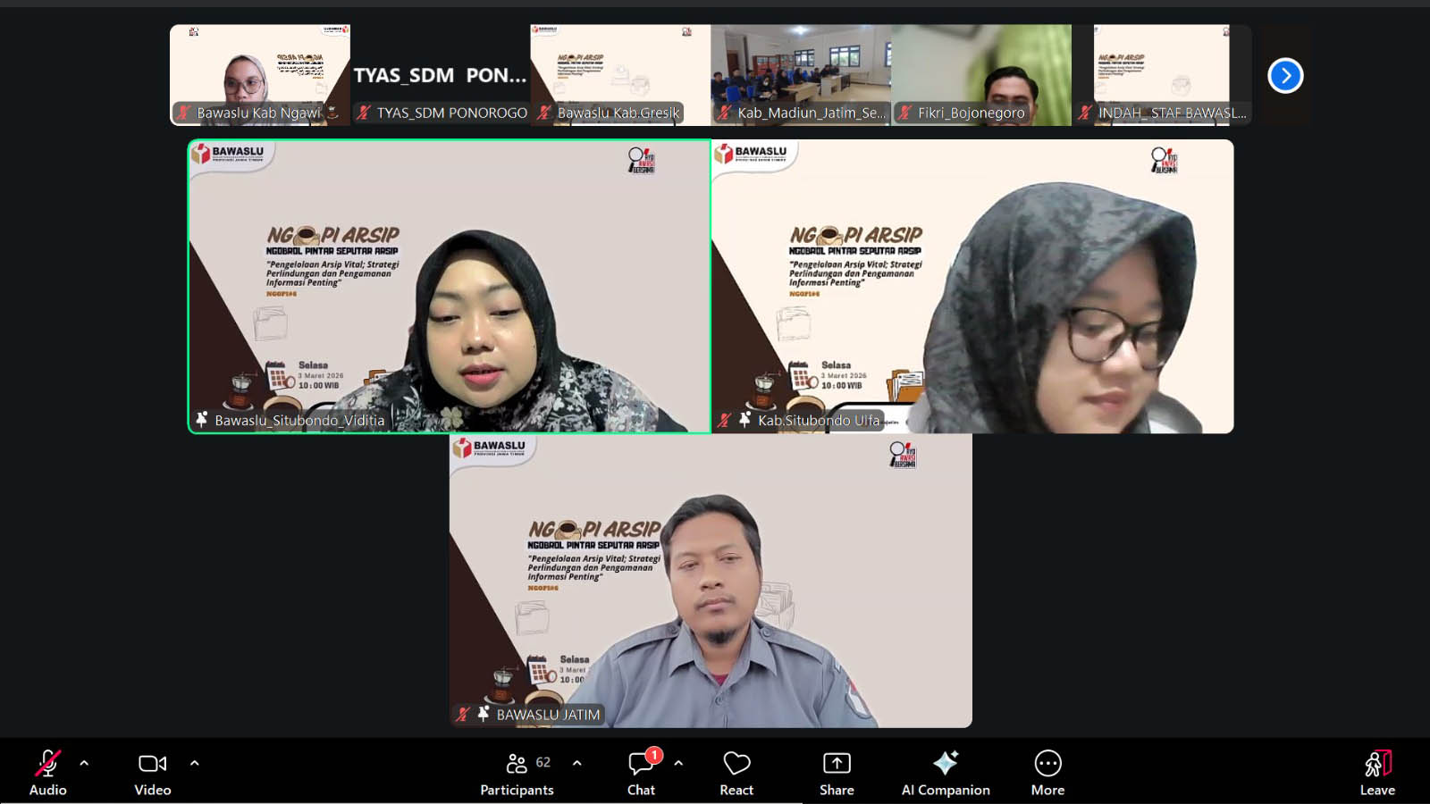 Bawaslu Ngawi Perkuat Tata Kelola Arsip Vital melalui Ngopi Arsip Seri 6