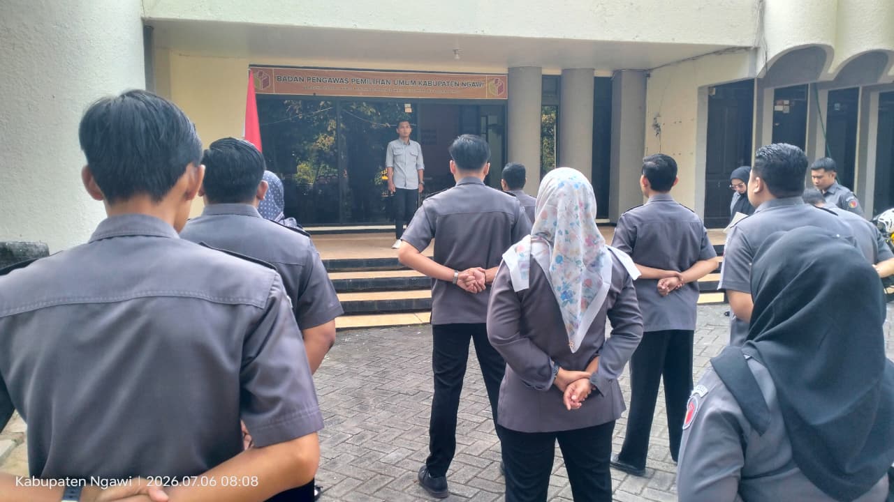 Bawaslu Kabupaten Ngawi Gelar Apel Pagi, Momentum Hari Jadi Ngawi Jadi Refleksi Penguatan Nilai Demokrasi