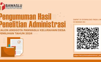 PENGUMUMAN HASIL SELEKSI ADMINISTRASI CALON ANGGOTA PANWASLU KECAMATAN DIKABUPATEN NGAWI