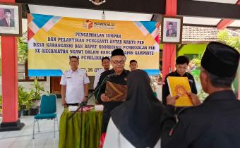 Bawaslu Hadiri Pelantikan Pengganti Antar Waktu PKD Kecamatan Ngawi