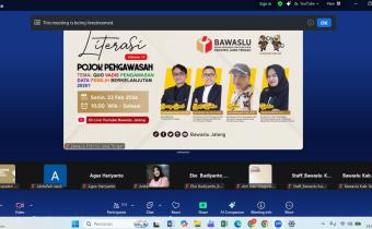 Menakar Arah Pengawasan PDPB 2026, Bawaslu Ngawi Ikuti Literasi Pojok Pengawasan Vol.10